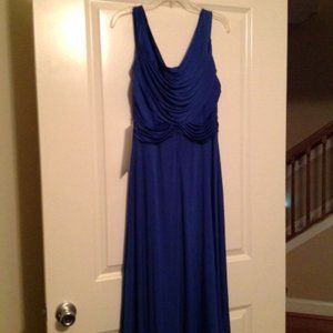 ROYAL BLUE SATIN SEMI FORMAL DRESS